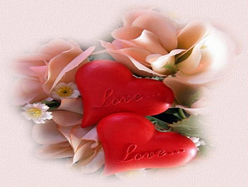 Hearts and Roses, red hearts, roses, love HD wallpaper
