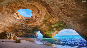 Algarve Caves Beach HD wallpaper