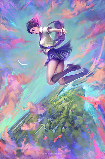 Artwork, The Girl Who Leapt Through Time HD phone wallpaper