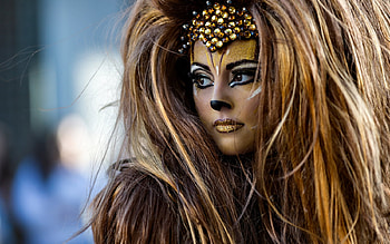 Brasil Carnival, girl, yellow, vicente concha, face, woman HD wallpaper