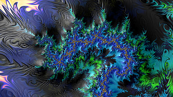 Trippy Psychedelic Fractal, colorful, colors, artistic, blue, Abstract, fractal, abstract blue HD wallpaper