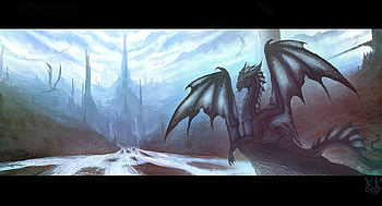 The lost city, dragon, world, sky, water HD wallpaper