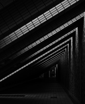Architecture, Building, Dark, Bw, Chb, Corridor, Door HD phone wallpaper