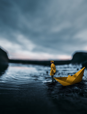 Water, Miscellanea, Miscellaneous, Human, Person, hop, Ship, Origami, Nautilus HD phone wallpaper