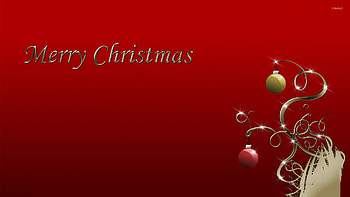 Red and green Christmas baubles HD wallpaper