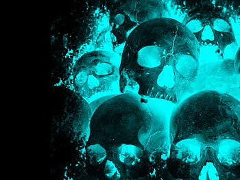 light and dark, dark, light, flames, skulls HD wallpaper