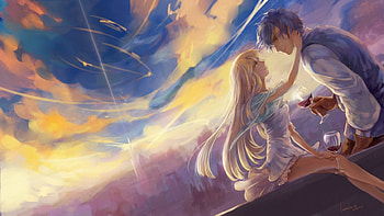 Red Wine and Beauty Cupid, Pixiv Fantasia, Beauty, Wall, BG, Anime, Girl, Colours, New, Red Wine HD wallpaper