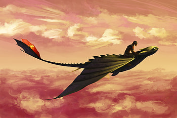 Hiccup And Toothless Flying, how-to-train-your-dragon-the-hidden-world, how-to-train-your-dragon-3, how-to-train-your-dragon, movies, 2019-movies, animated-movies, artist, artwork, digital-art, deviantart, night-fury HD wallpaper