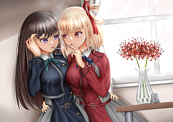 Chisato Nishikigi & Takina Inoue, Takina Inoue, Chisato Nishikigi, Anime, Lycoris Recoil HD wallpaper