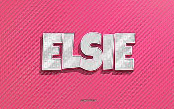Elsie, pink lines background, with names, Elsie name, female names, Elsie greeting card, line art, with Elsie name HD wallpaper