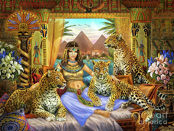 Queen, mgl, art, mglart, girl, fantast, meiklejohn, egyot, leopard HD wallpaper