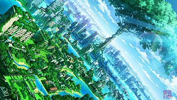 Anime Artwork Fantasy Art Cities Nature HD wallpaper