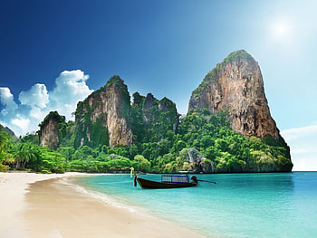 Landscape, Sea, Beach, Boats HD wallpaper