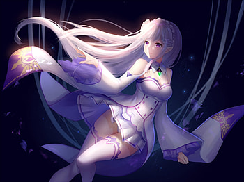 Emilia, cute, long hair, re zero, dress, beauty, nice, , adorable, female, sexy, sweet, white, magic, hot, girl, magical girl, beautiful, purple, kawaii, anime girl, anime, pretty, lovely HD wallpaper