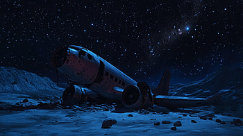 Starry Sky : The Night of the Airplane Crash, starry sky, night, airplane, crash, Plane Crash HD wallpaper