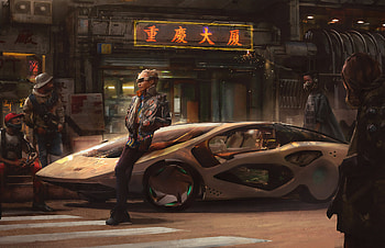 Cyberpunk Girl With Car, cyberpunk-2077, games, artstation HD wallpaper