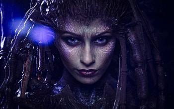 Sarah Kerrigan, model, coasplay, girl, purple, womna, face, starcraft, game HD wallpaper