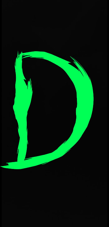 D _, symbol, color, neon, dark , design, letter, dark, green colour, Green HD phone wallpaper
