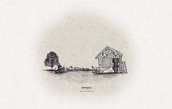 Nature, Miscellanea, Miscellaneous, Drawing, , House, Bw, Chb, Fwa HD wallpaper