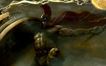 Spartan Warrior, shield, soldier, lone, fantasy, cape, helmet, weapon, male, glowing eyes, warrior HD wallpaper