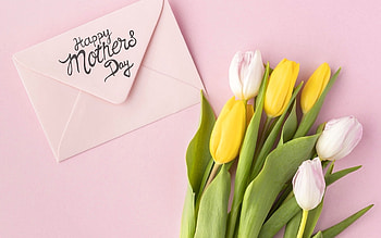 Happy Mother's Day!, mothers day, pink, flowers, tulips, envelope HD wallpaper