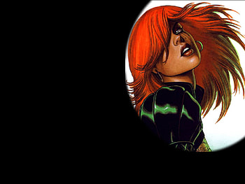RED, fantasy, comic, hair, female HD wallpaper