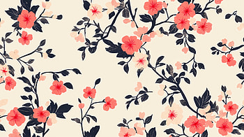 Floral Elegance: Ultra of Vibrant Blooms, flower, floral pattern, branch, nature, illustration HD wallpaper