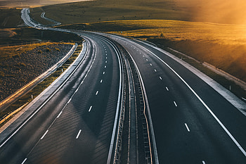 Nature, Sunset, Road, Markup, Asphalt HD wallpaper