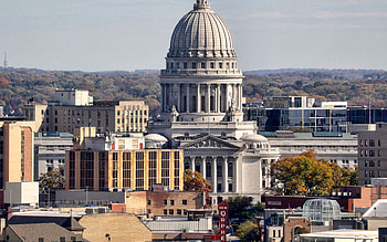Wisconsin Travels, Wisconsin State Capitol, Madison skyline, Stadtbild Sehenswrdigkeiten HD wallpaper