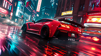 Corvette C7 night drive, Chevrolet Corvette, Chevrolet Corvette (C7), night, city, driving HD wallpaper