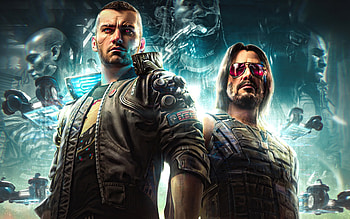 Cyberpunk 2077, art, poster, promo materials, Kerry Eurodyne, Johnny Silverhand, Cyberpunk 2077 characters HD wallpaper