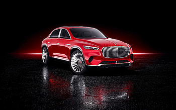 2018, red luxurious, Vision Mercedes-Maybach Ultimate Luxury HD wallpaper