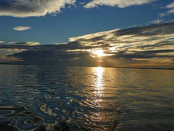 lake ontario, water, sunset, fall HD wallpaper