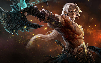 Warrior White Hair Man, artist, artwork, artstation HD wallpaper