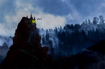 Rock Castle Dragon , dragon, castle, artist, artwork, digital-art HD wallpaper