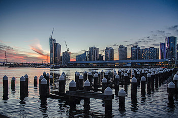 Cities, Water, Twilight, City, Skyscraper, Building, Dusk HD wallpaper