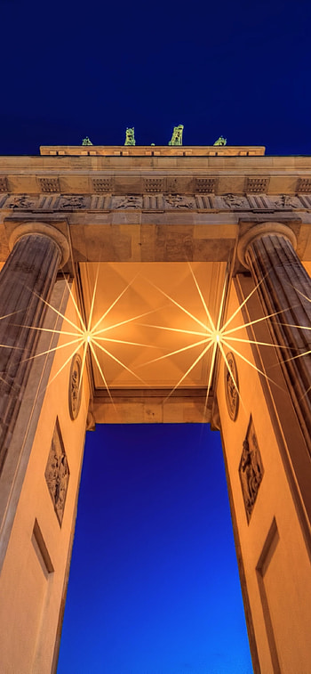 Brandenburg Gate, , Night graphy, German architecture HD phone wallpaper