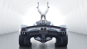Taillights, rear view, Aston Martin Valkyrie HD wallpaper