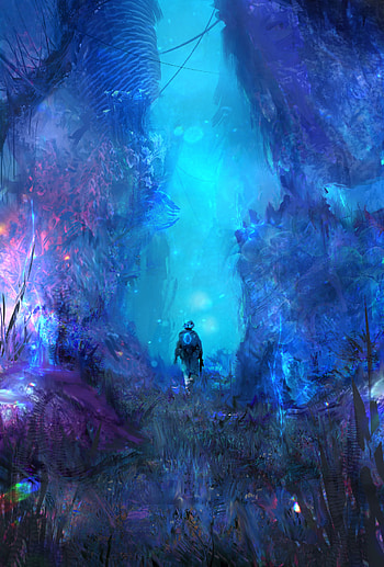 Art, Forest, Neon, Human, Person HD phone wallpaper