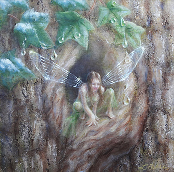 The Thaw, thaw, lynne bellchamber, art, girl, tree, fairy, painting, fantasy, luminos HD wallpaper