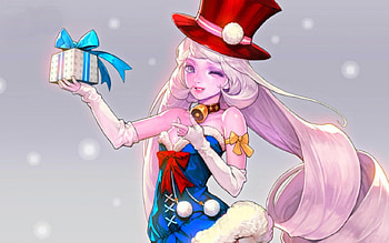 A gift for you, wgirl, anime, gift, hat HD wallpaper