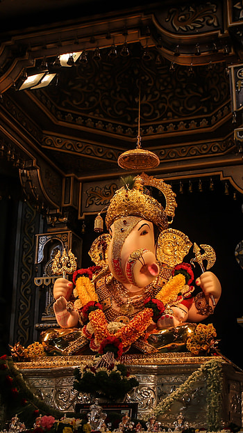 Ganpati , Dagdusheth, dark theme HD phone wallpaper