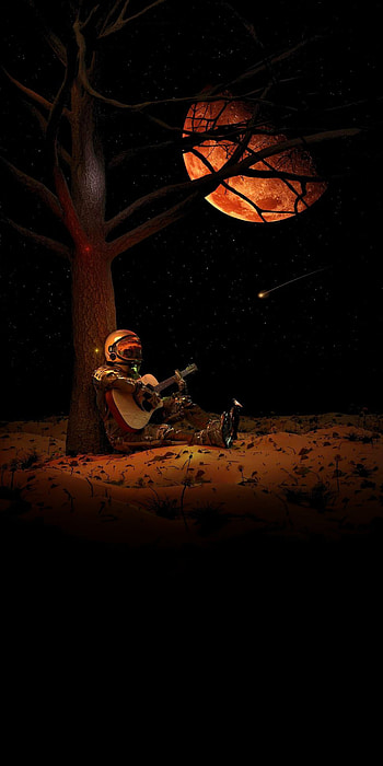 Music, heat, orange HD phone wallpaper