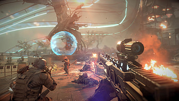 Cinematic experience, Dynamic storytelling, Futuristic warzone, Dystopian setting HD wallpaper