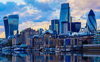 London, R, evening, embankment, modern buildings, english cities, England, UK, United Kingdom HD wallpaper