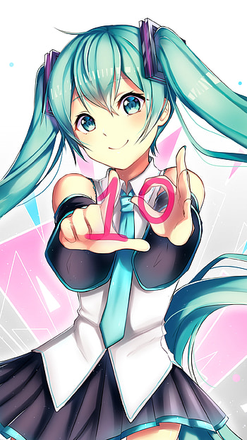 green hair, blue eyes, school uniform, Hatsune Miku, Anime, Vocaloid HD phone wallpaper