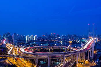 Cities, Rivers, Shanghai, Huangpu, Nanpu Bridge HD wallpaper