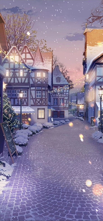 Paisaje invernal, chico anime, Navidad, anime HD phone wallpaper