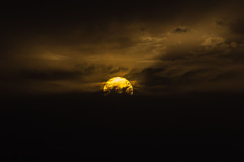 Sunset, Sky, Sun, Clouds, Dark HD wallpaper