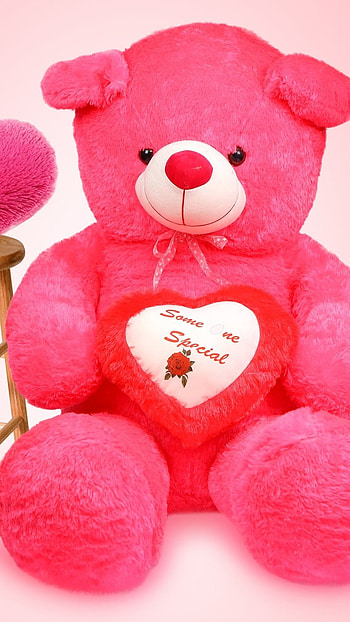 Pink Teddy Bear, Beautiful, Pink Teddy HD phone wallpaper
